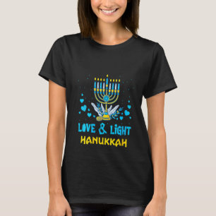 T-shirt Femmes Amour Et Lumière Menorah Famille Juive Hanu