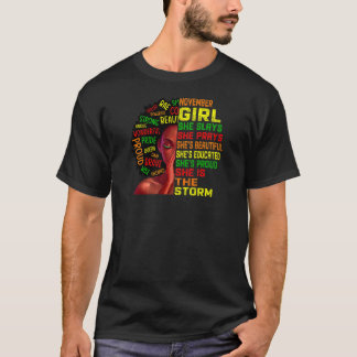 T-shirt Femmes Anniversaire Filles Noires Femmes Novembre