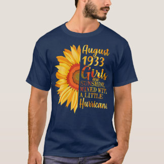 T-shirt Femmes Août Filles 1933 89e Cadeaux d'anniversaire