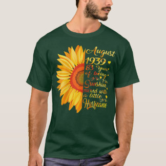 T-shirt Femmes Août Filles 1939 Cadeau Anniversaire 83 Ans