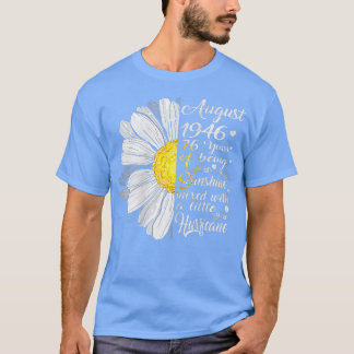 T-shirt Femmes Août Filles 1946 Cadeau Anniversaire 76 Ans