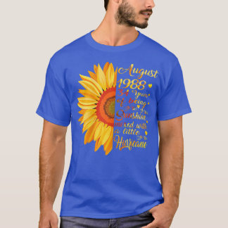 T-shirt Femmes Août Filles 1988 Cadeau Anniversaire 34 Ans