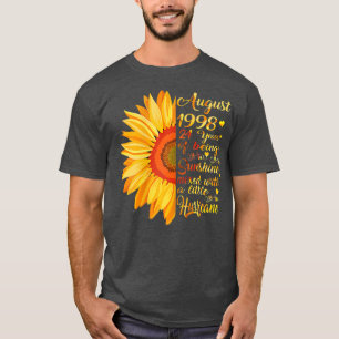 T-shirt Femmes Août Filles 1998 Cadeau Anniversaire 24 Ans