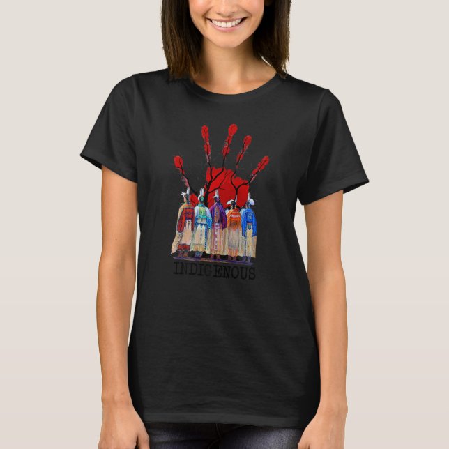 T-shirt Femmes autochtones autochtones de la main rouge (Devant)