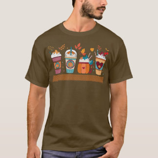 T-SHIRT FEMMES AUTOMNE CAFÉ CITROUILLE ESPICE MERCI