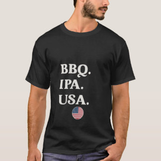 T-shirt Femmes BBQ IPA USA Funny Patriotique 4 juillet Bee