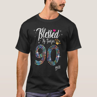 T-shirt Femmes bénis par Dieu pendant 90 ans 90e anniversa