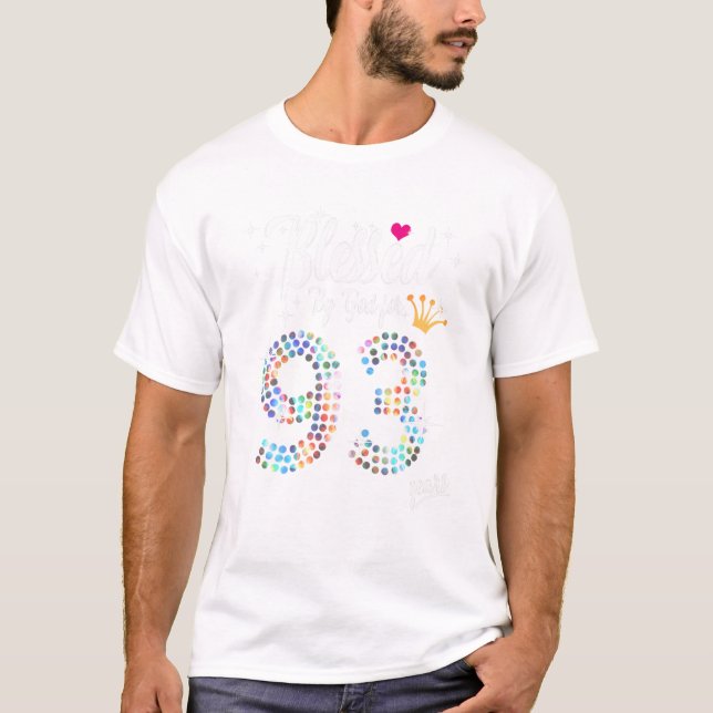 T-shirt Femmes bénis par Dieu pendant 93 ans 93e anniversa (Devant)