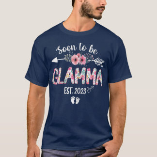 T-shirt Femmes Bientôt Glamma Est 2023 Grossesse Announ
