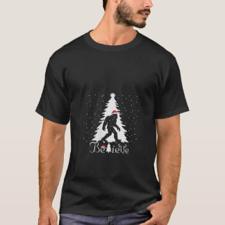 T-shirt Femmes Bigfoot Sasquatch Yeti Croire santa chapeau