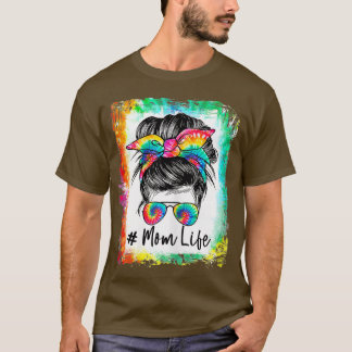 T-shirt Femmes Bleached Maman Vie Messeuse Bun Chêne Lunet
