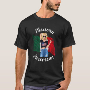 T-shirt Femmes Blonde Américaine Mexicaine Mexique Usa Dra