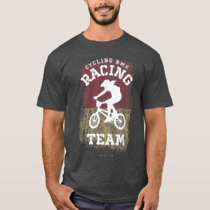 T-shirt Femmes BMX Vélo Malte Drapeau Vélo Course B