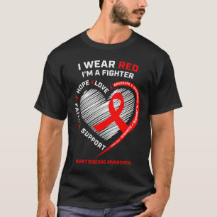 T-shirt Femmes Cadeaux Guerrier Red Fighter Maladie cardia