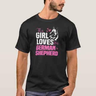T-shirt Femmes Cette fille aime son berger allemand
