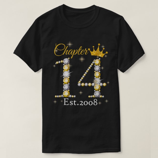 T-shirt Femmes Chapitre 14 EST 2008 14 ans 14e naissance (Design devant)