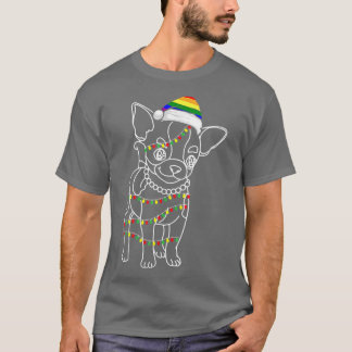 T-shirt Femmes Chihuahua Noël Arbre Lumières Chien Chien C