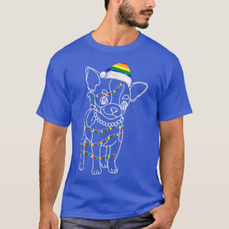 T-shirt Femmes Chihuahua Noël Arbre Lumières Chien Chien C