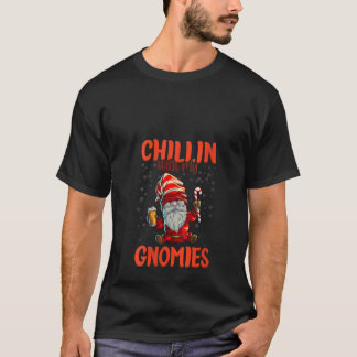 T-shirt Femmes Chillin Avec Mes Gnomies Femmes Trois Noël