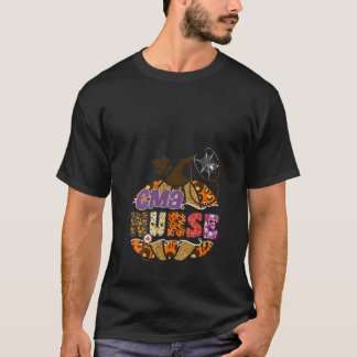 T-shirt Femmes CMA Infirmière Halloween Citrouille Leopard