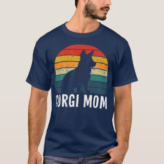 T-shirt Femmes Corgi Maman Retro Vintage Gallois Corgi Pro
