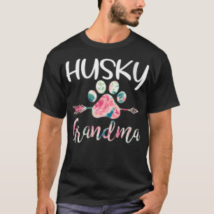 T-shirt Femmes Cute Husky Grandma Sibérienne Husky Lover C