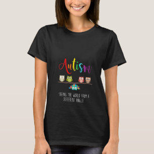 T-shirt Femmes Cute Ows Puzzle Pièces Autistic Kids Autis