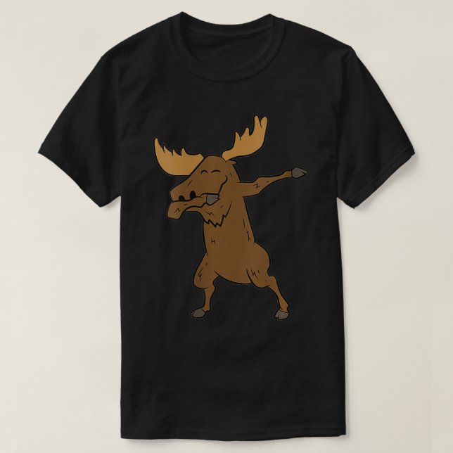 T-shirt FEMMES Dabbing Moose mignonne Danser Moose VNeck (Design devant)