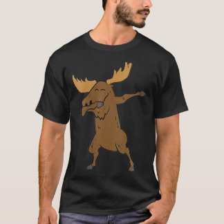 T-shirt FEMMES Dabbing Moose mignonne Danser Moose VNeck
