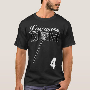 T-shirt Femmes Dames Lacrosse Maman LAX #4 Joueuse Jersey 