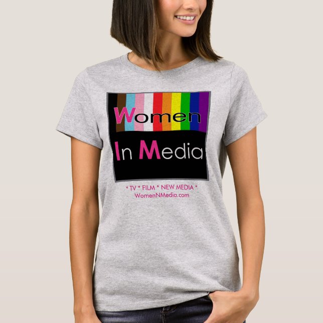 T-shirt Femmes Dans Le Tee - shirt Des Médias Gris (Devant)