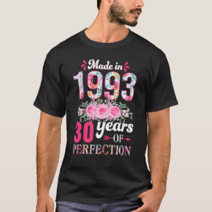T-shirt Femmes de 30 ans Fabriquées en 1993 Floral 30e ann