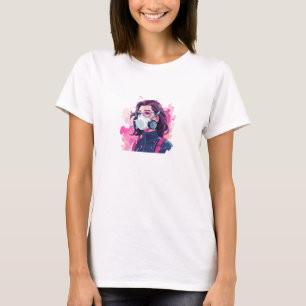T-shirt Femmes De Beauté Au Gaz Masqué