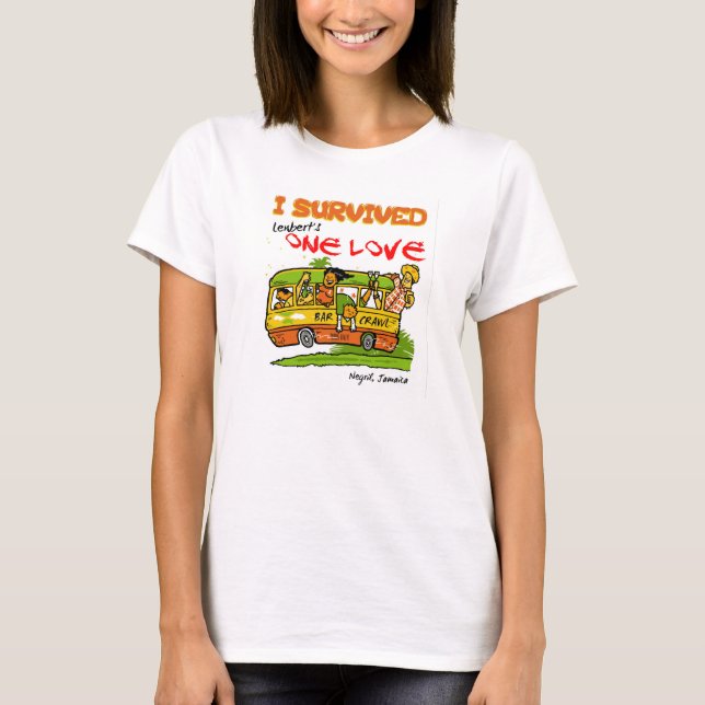 T-shirt Femmes de pièce en t de rampement de barre d'amour (Devant)
