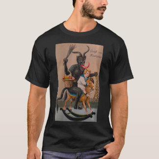 T-shirt Femmes Déplaisant Gruss Vom Krampus Demon Christma
