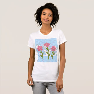 T-shirt femmes dessinant des fleurs de couleur chemise