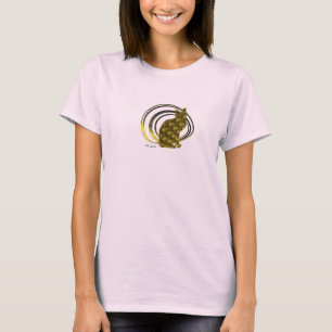 T-shirt femmes d'or de chat de calicot "18K"