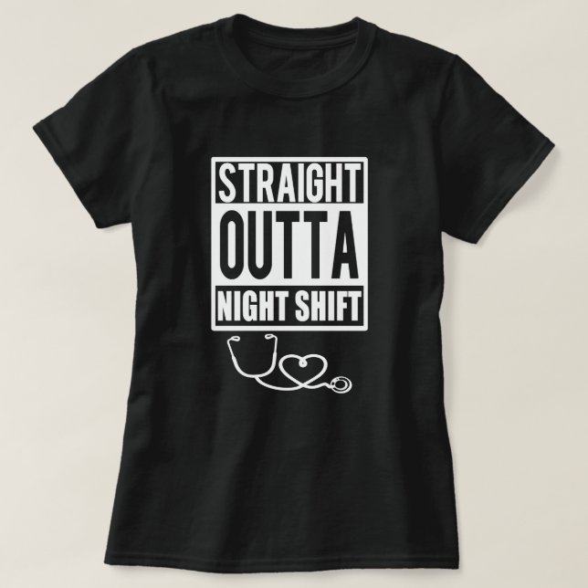T-shirt Femmes droites de chemise d'infirmière de poste de (Design devant)