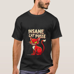T-shirt FEMMES Drôle Conception Chat Dingue Chats Posse Sc