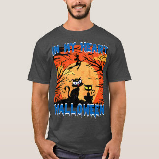 T-shirt FEMMES Effrayant Halloween balai design coeur Prem