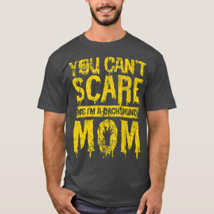 T-shirt FEMMES Effrayant Halloween design broom dachshund 