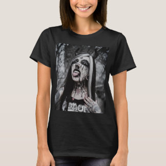 T-shirt femmes en métal noir