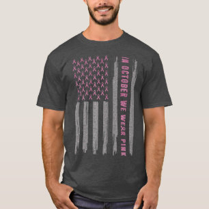 T-shirt Femmes En Octobre Nous Portons Pink Breast Cancer 