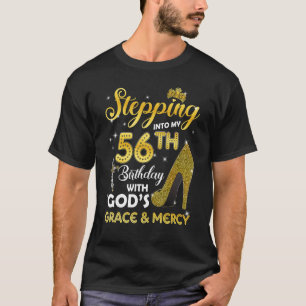T-shirt Femmes Entrant Dans Mon 56E Anniversaire Avec Dieu