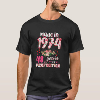 T-shirt Femmes Fabriquées En 1974 Design 48 Ans 48E Naissa