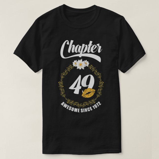 T-shirt Femmes Femmes 49e anniversaire Lèvres 1972 Chapitr (Design devant)