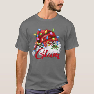 T-shirt Femmes Femmes Béni Glam Santa Hat Noël Lumière