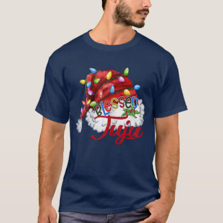 T-shirt Femmes Femmes Béni Juju Santa Hat Noël Noël Lumièr