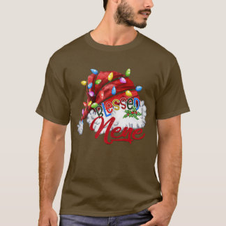 T-shirt Femmes Femmes Béni Nene Santa Hat Noël Lumière 8