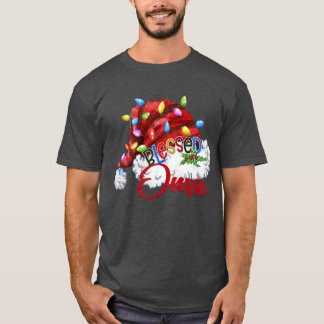 T-shirt Femmes Femmes Béni Oma Santa Chapeau Noël Lumière